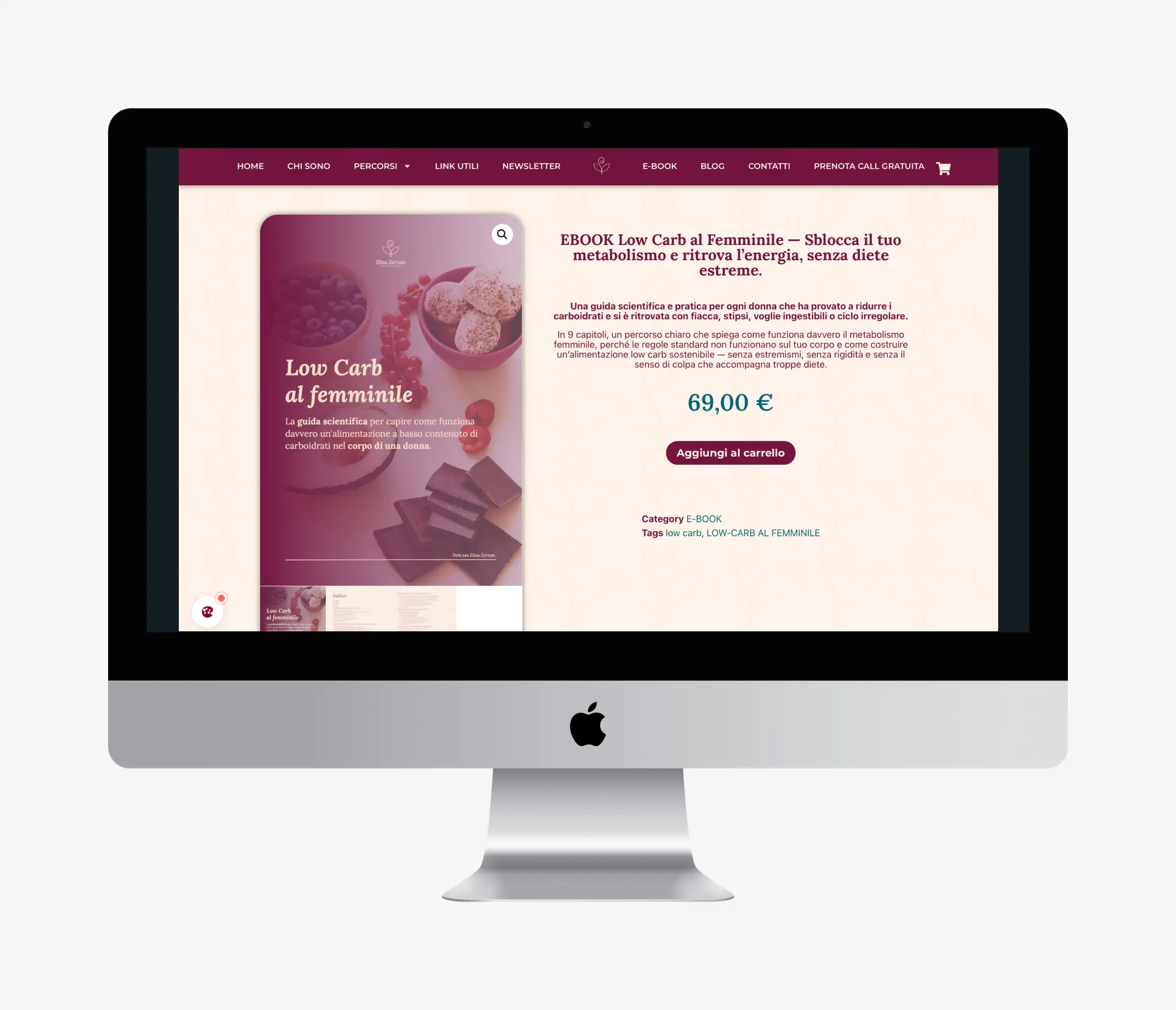 Pagina e-book Low Carb al femminile di Elisa Zorzan